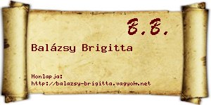Balázsy Brigitta névjegykártya